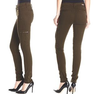 Level 99 Liza Skinny Cargo Pants Olive Green